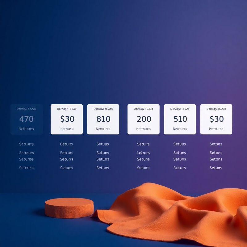 Visualizzazione astratta dei piani di pricing su gradiente indigo